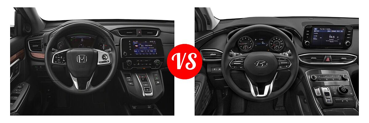 2022 Honda CR-V SUV Hybrid EX vs. 2022 Hyundai Santa Fe SUV SEL - Dashboard Comparison