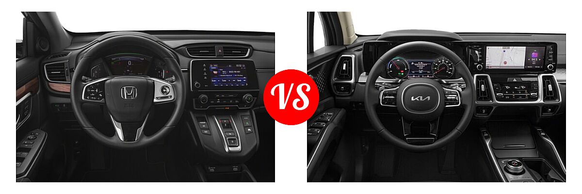2022 Honda CR-V SUV Hybrid EX vs. 2022 Kia Sorento SUV Hybrid S - Dashboard Comparison