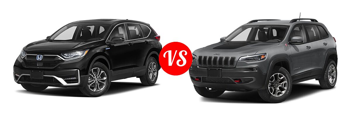 2022 Honda CR-V SUV Hybrid EX vs. 2022 Jeep Cherokee SUV Trailhawk - Front Left Comparison