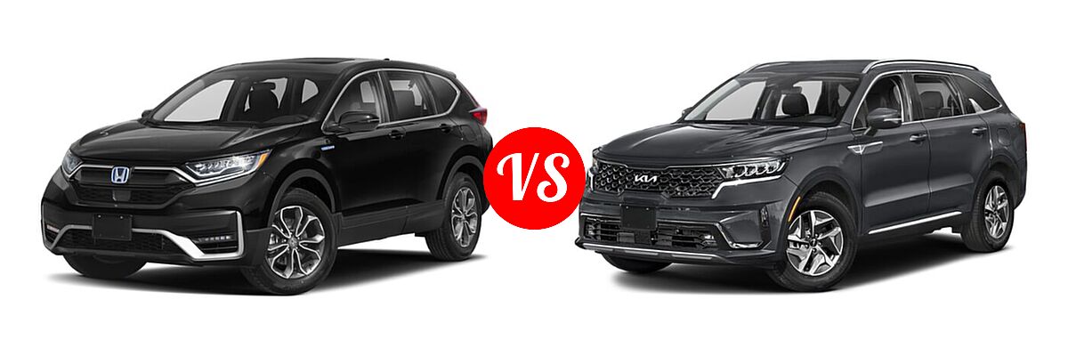 2022 Honda CR-V SUV Hybrid EX vs. 2022 Kia Sorento SUV Hybrid EX - Front Left Comparison
