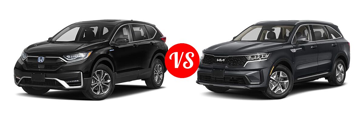 2022 Honda CR-V SUV Hybrid EX vs. 2022 Kia Sorento SUV Hybrid S - Front Left Comparison
