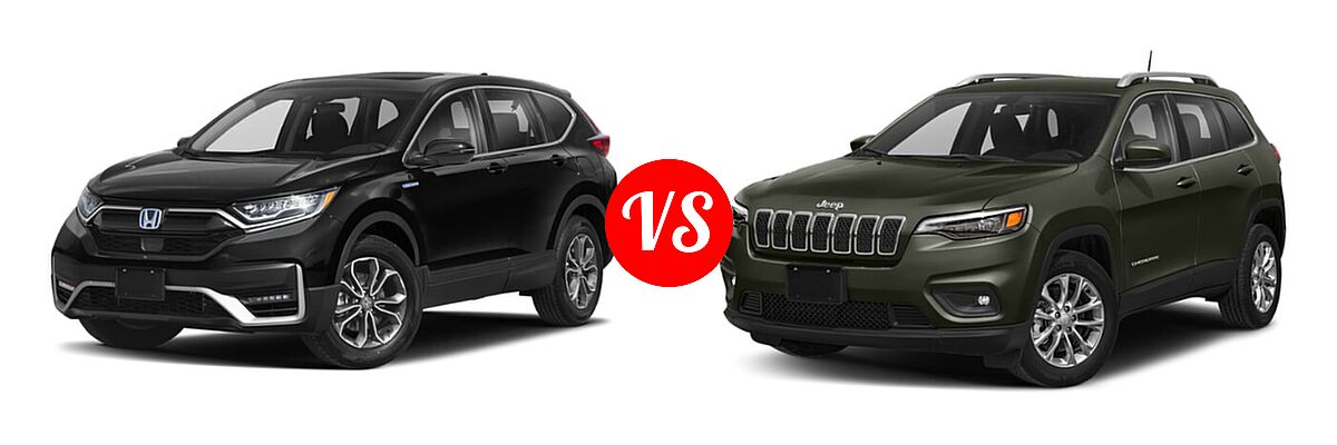 2022 Honda CR-V SUV Hybrid EX vs. 2022 Jeep Cherokee SUV Altitude / Latitude Lux / Limited / X - Front Left Comparison
