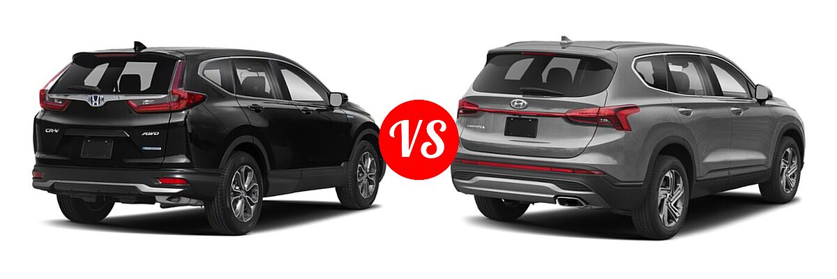 2022 Honda CR-V SUV Hybrid EX vs. 2022 Hyundai Santa Fe SUV Limited - Rear Right Comparison