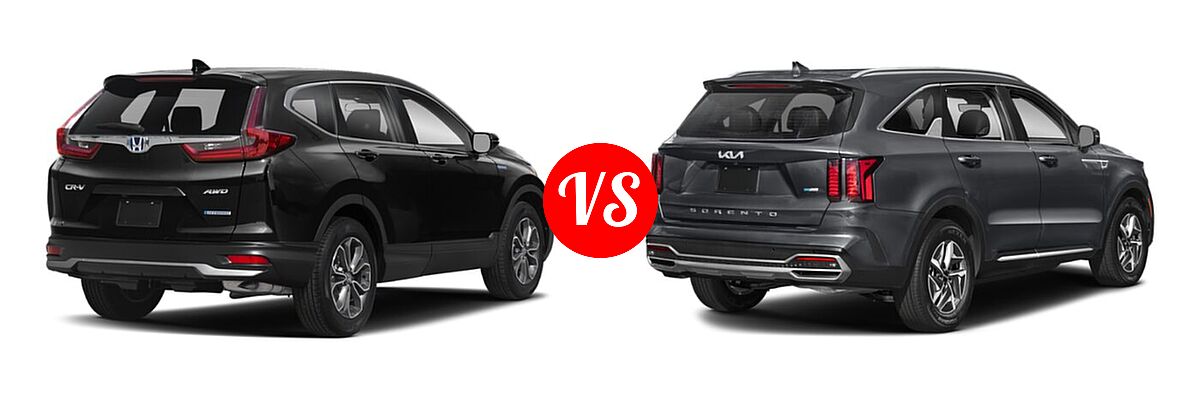 2022 Honda CR-V SUV Hybrid EX vs. 2022 Kia Sorento SUV Hybrid EX - Rear Right Comparison