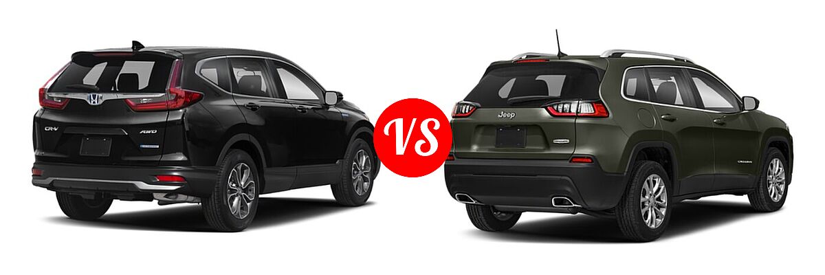 2022 Honda CR-V SUV Hybrid EX vs. 2022 Jeep Cherokee SUV Altitude / Latitude Lux / Limited / X - Rear Right Comparison