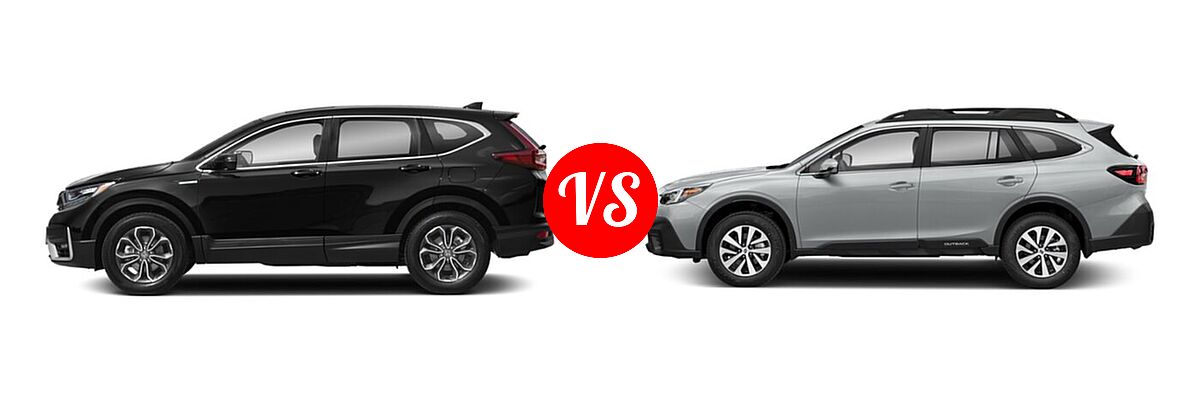 2022 Honda CR-V SUV Hybrid EX vs. 2022 Subaru Outback SUV CVT - Side Comparison