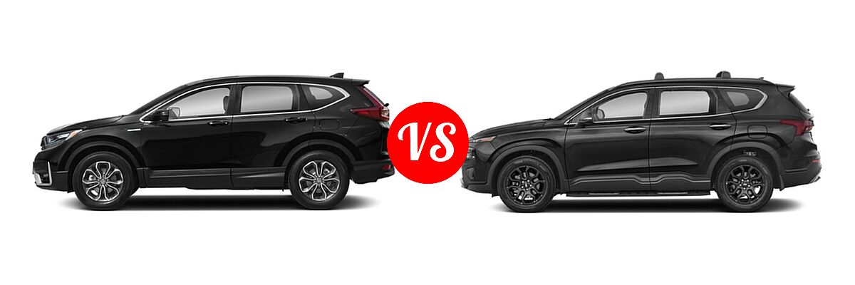 2022 Honda CR-V SUV Hybrid EX vs. 2022 Hyundai Santa Fe SUV XRT - Side Comparison