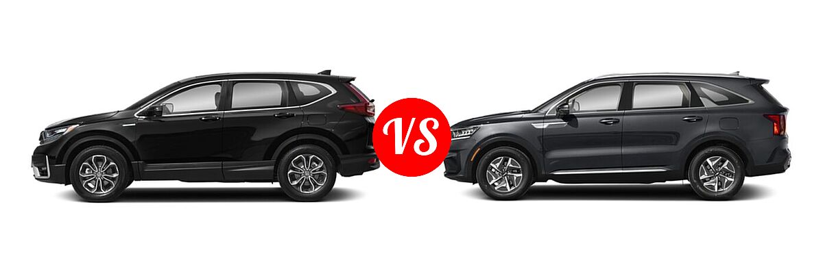 2022 Honda CR-V SUV Hybrid EX vs. 2022 Kia Sorento SUV Hybrid S - Side Comparison