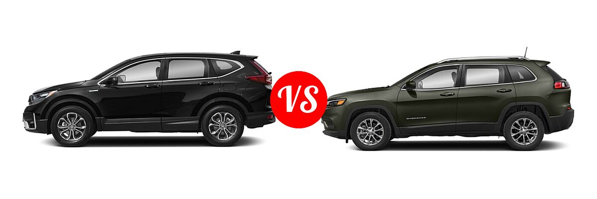 2022 Honda CR-V SUV Hybrid EX vs. 2022 Jeep Cherokee SUV Altitude / Latitude Lux / Limited / X - Side Comparison