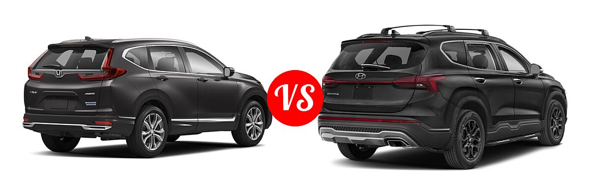 2022 Honda CR-V SUV Hybrid Touring vs. 2022 Hyundai Santa Fe SUV XRT - Rear Right Comparison