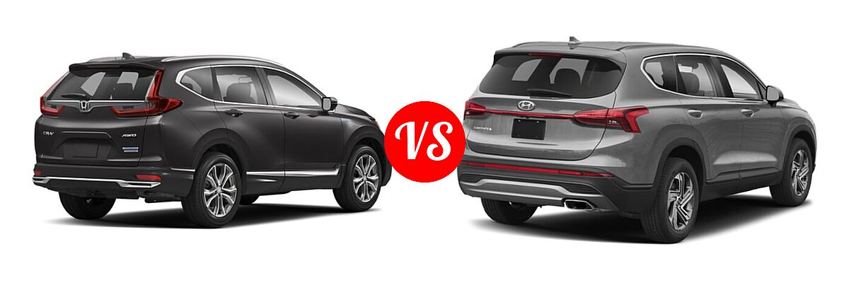 2022 Honda CR-V SUV Hybrid Touring vs. 2022 Hyundai Santa Fe SUV Limited - Rear Right Comparison