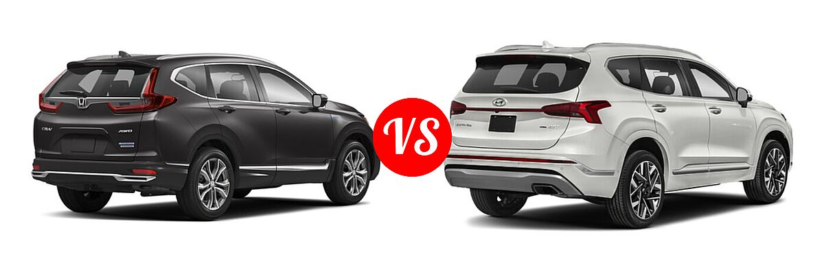 2022 Honda CR-V SUV Hybrid Touring vs. 2022 Hyundai Santa Fe SUV Calligraphy - Rear Right Comparison