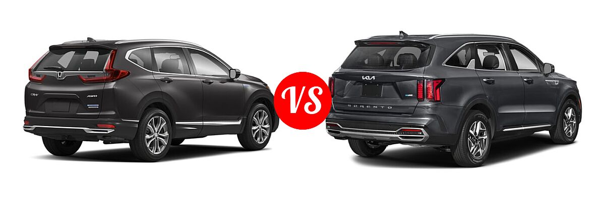 2022 Honda CR-V SUV Hybrid Touring vs. 2022 Kia Sorento SUV Hybrid EX - Rear Right Comparison