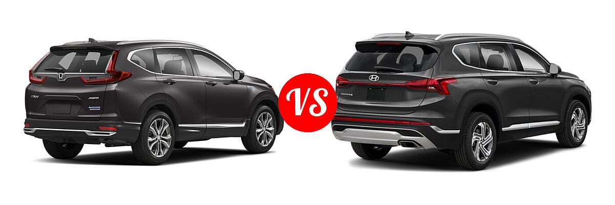 2022 Honda CR-V SUV Hybrid Touring vs. 2022 Hyundai Santa Fe SUV SEL - Rear Right Comparison