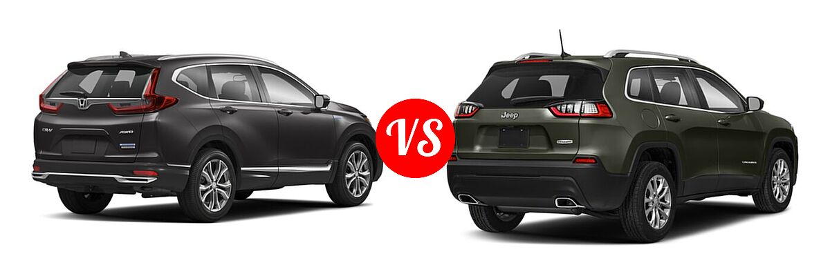 2022 Honda CR-V SUV Hybrid Touring vs. 2022 Jeep Cherokee SUV Altitude / Latitude Lux / Limited / X - Rear Right Comparison