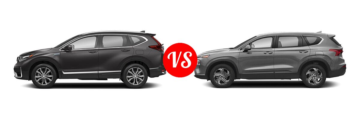 2022 Honda CR-V SUV Hybrid Touring vs. 2022 Hyundai Santa Fe SUV Limited - Side Comparison