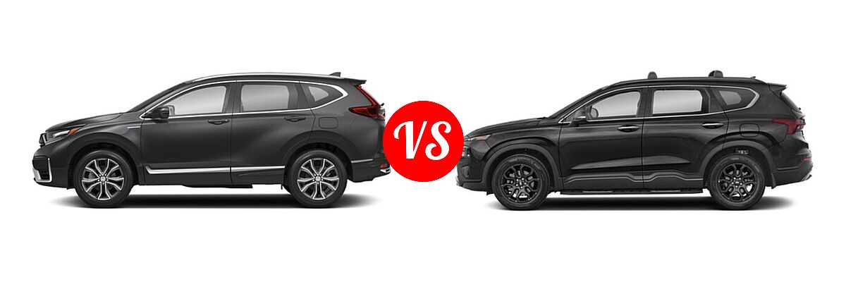 2022 Honda CR-V SUV Hybrid Touring vs. 2022 Hyundai Santa Fe SUV XRT - Side Comparison