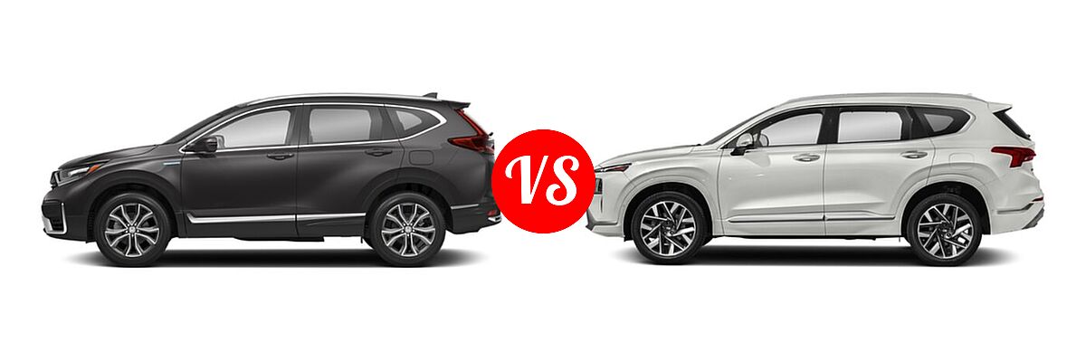 2022 Honda CR-V SUV Hybrid Touring vs. 2022 Hyundai Santa Fe SUV Calligraphy - Side Comparison