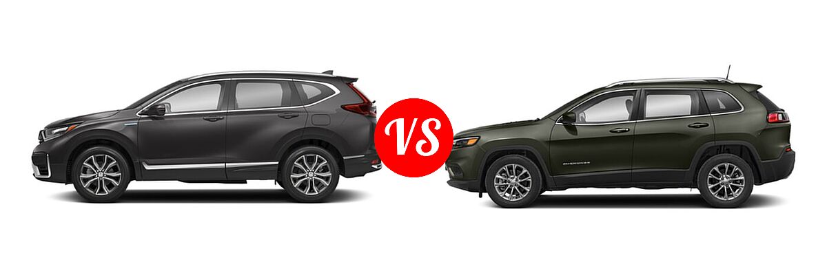 2022 Honda CR-V SUV Hybrid Touring vs. 2022 Jeep Cherokee SUV Altitude / Latitude Lux / Limited / X - Side Comparison