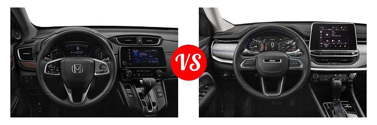 2022 Honda CR-V SUV EX vs. 2022 Jeep Compass SUV (RED) Edition / High Altitude / Latitude / Latitude Lux / Limited / Sport / Trailhawk - Dashboard Comparison