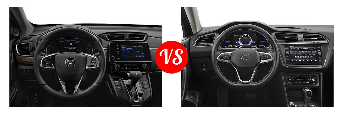 2022 Honda CR-V SUV EX vs. 2022 Volkswagen Tiguan SUV SE - Dashboard Comparison