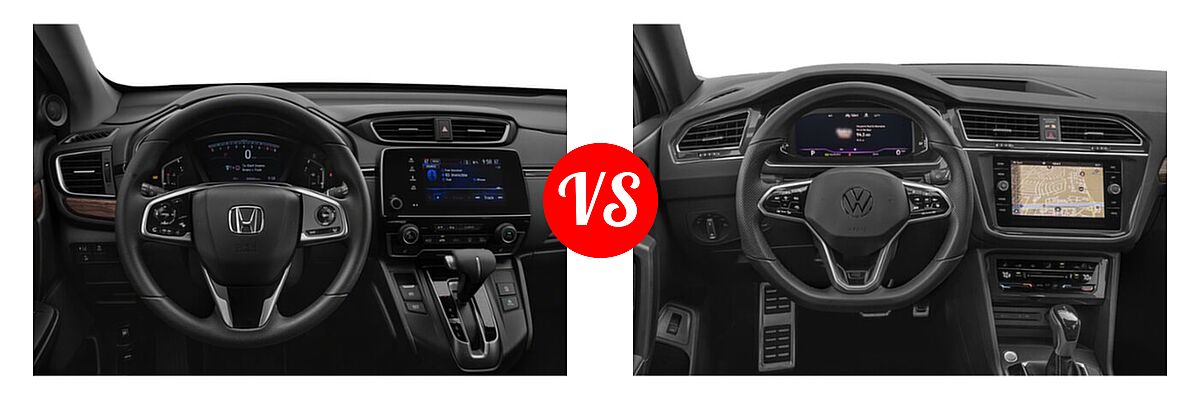 2022 Honda CR-V SUV EX vs. 2022 Volkswagen Tiguan SUV SEL R-Line - Dashboard Comparison