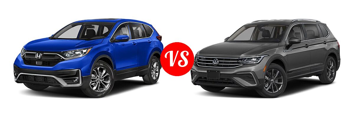 2022 Honda CR-V SUV EX vs. 2022 Volkswagen Tiguan SUV SE - Front Left Comparison