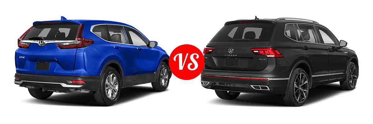 2022 Honda CR-V SUV EX vs. 2022 Volkswagen Tiguan SUV SEL R-Line - Rear Right Comparison