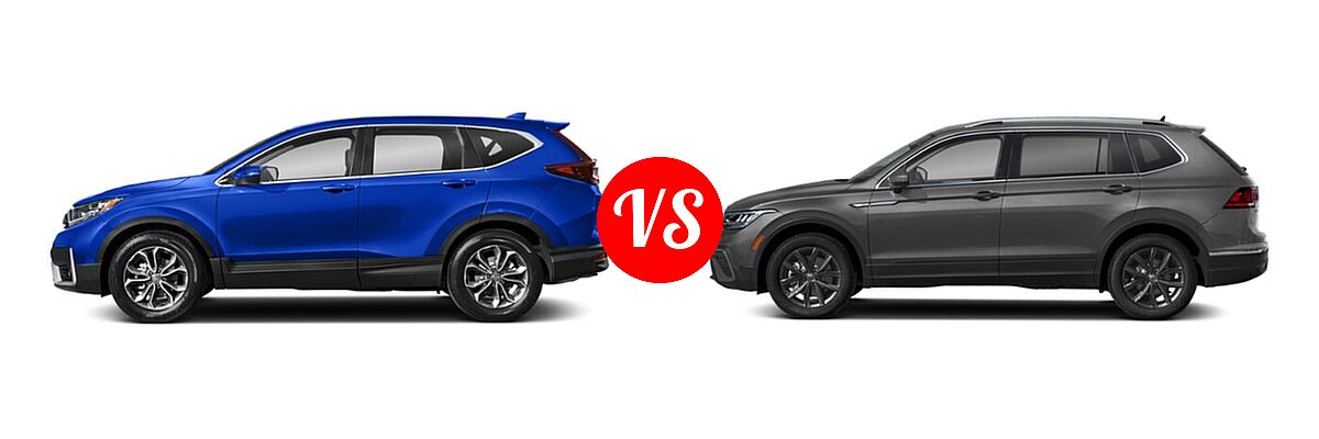 2022 Honda CR-V SUV EX vs. 2022 Volkswagen Tiguan SUV SE - Side Comparison
