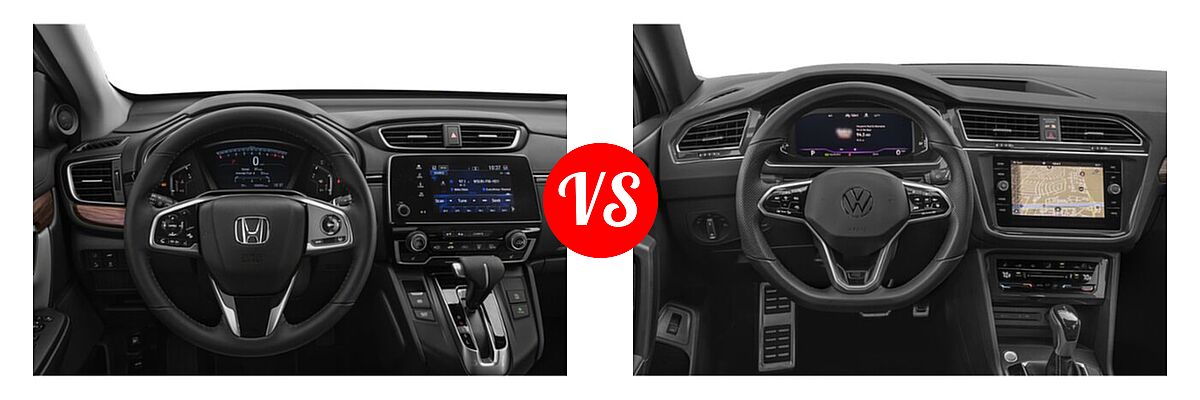 2022 Honda CR-V SUV EX-L vs. 2022 Volkswagen Tiguan SUV SEL R-Line - Dashboard Comparison
