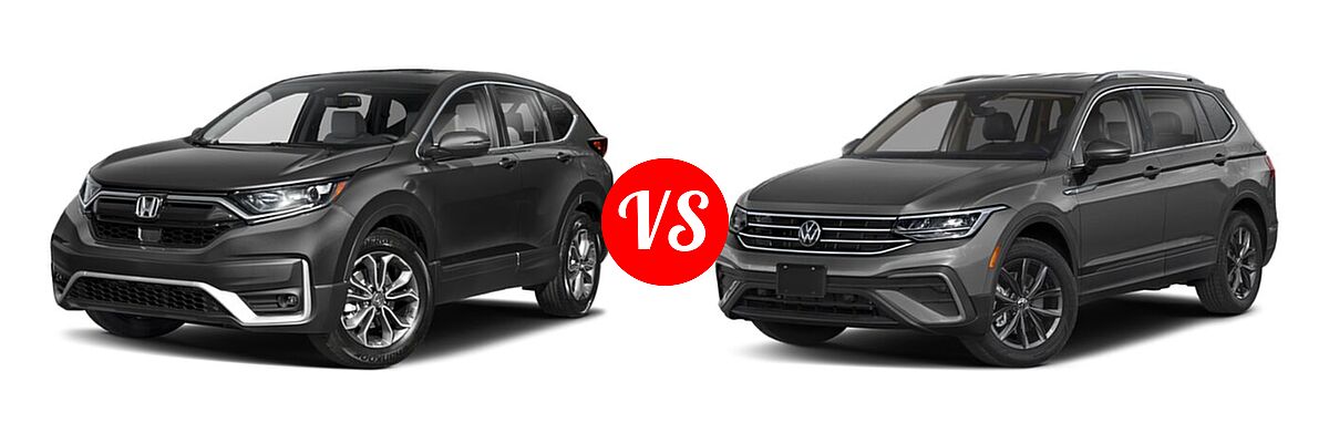 2022 Honda CR-V SUV EX-L vs. 2022 Volkswagen Tiguan SUV SE - Front Left Comparison