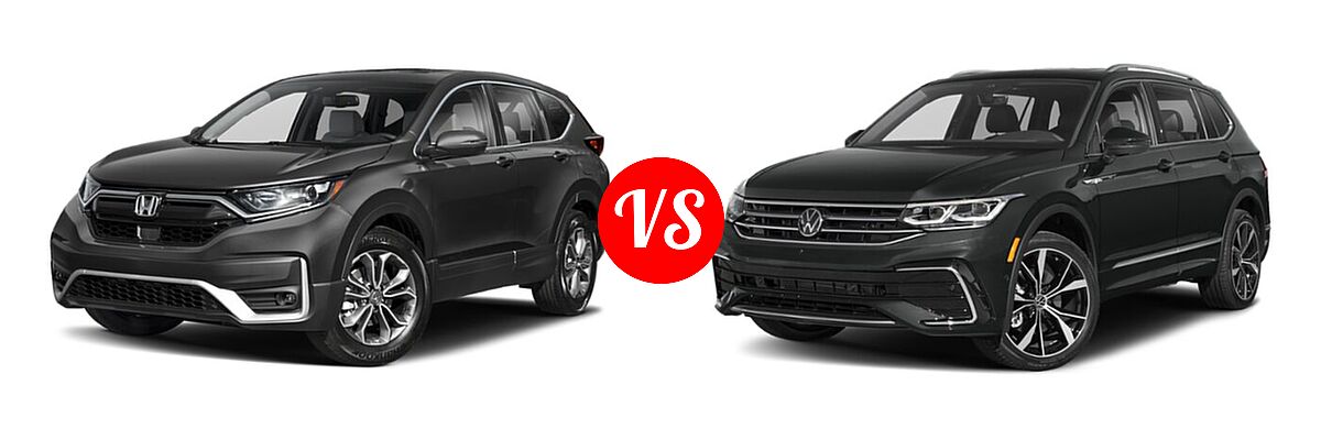 2022 Honda CR-V SUV EX-L vs. 2022 Volkswagen Tiguan SUV SEL R-Line - Front Left Comparison