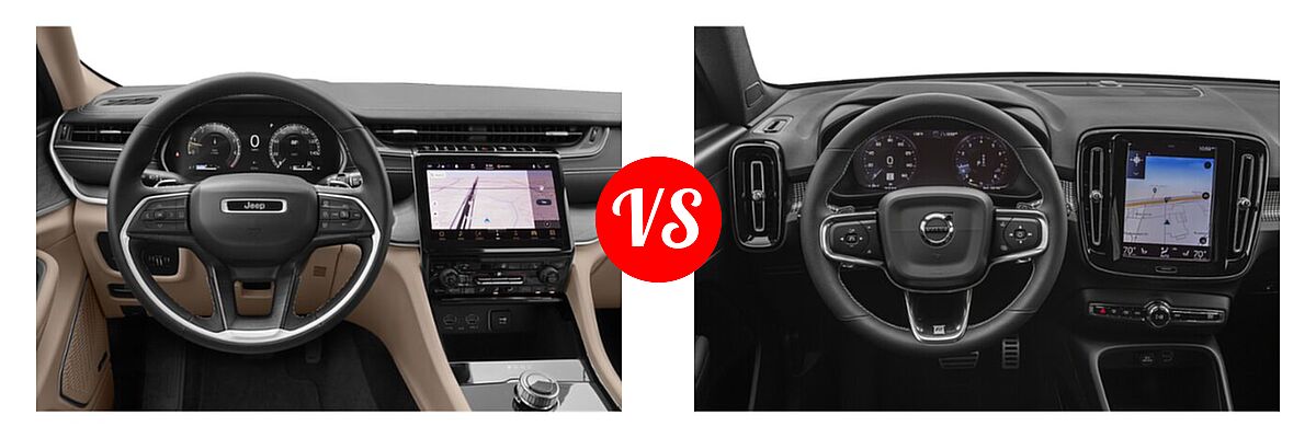 2021 Jeep Grand Cherokee L SUV Altitude vs. 2019 Volvo XC40 SUV R-Design - Dashboard Comparison