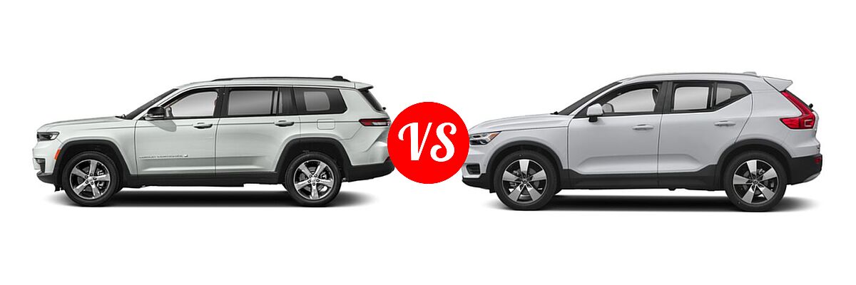 2021 Jeep Grand Cherokee L SUV Altitude vs. 2019 Volvo XC40 SUV Momentum / R-Design - Side Comparison