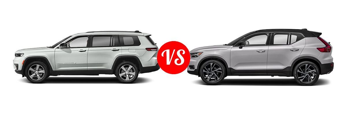 2021 Jeep Grand Cherokee L SUV Altitude vs. 2019 Volvo XC40 SUV R-Design - Side Comparison