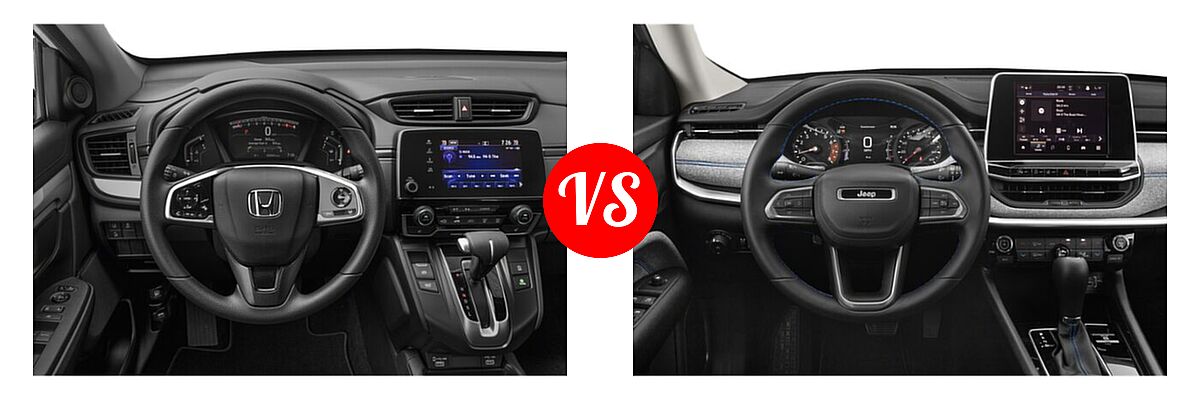 2022 Honda CR-V SUV Touring vs. 2022 Jeep Compass SUV (RED) Edition / High Altitude / Latitude / Latitude Lux / Limited / Sport / Trailhawk - Dashboard Comparison