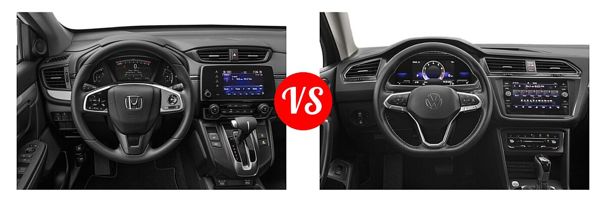 2022 Honda CR-V SUV Touring vs. 2022 Volkswagen Tiguan SUV SE - Dashboard Comparison