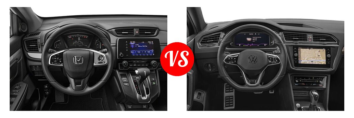 2022 Honda CR-V SUV Touring vs. 2022 Volkswagen Tiguan SUV SEL R-Line - Dashboard Comparison