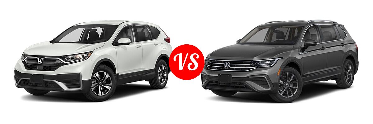 2022 Honda CR-V SUV Touring vs. 2022 Volkswagen Tiguan SUV SE - Front Left Comparison