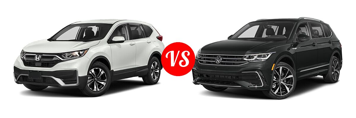 2022 Honda CR-V SUV Touring vs. 2022 Volkswagen Tiguan SUV SEL R-Line - Front Left Comparison