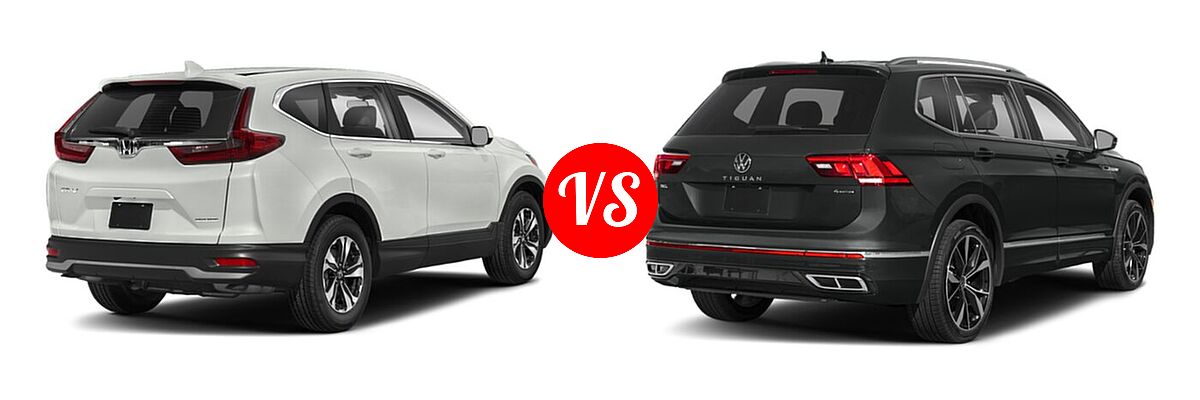 2022 Honda CR-V SUV Touring vs. 2022 Volkswagen Tiguan SUV SEL R-Line - Rear Right Comparison