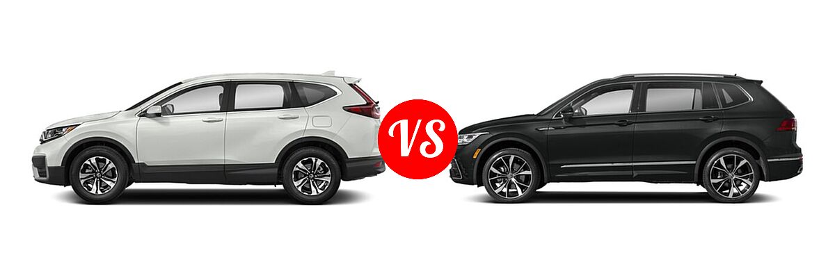 2022 Honda CR-V SUV Touring vs. 2022 Volkswagen Tiguan SUV SEL R-Line - Side Comparison