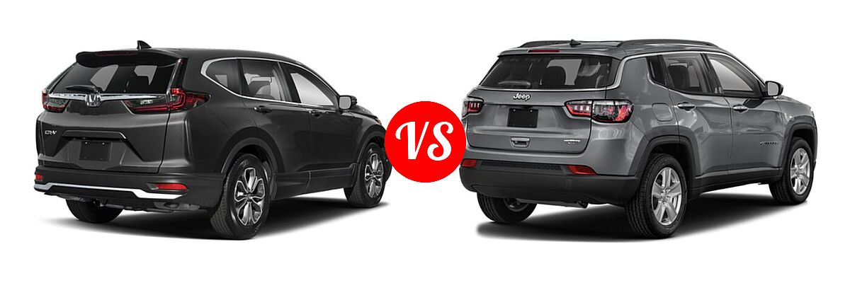 2022 Honda CR-V SUV EX-L vs. 2022 Jeep Compass SUV (RED) Edition / High Altitude / Latitude / Latitude Lux / Limited / Sport / Trailhawk - Rear Right Comparison