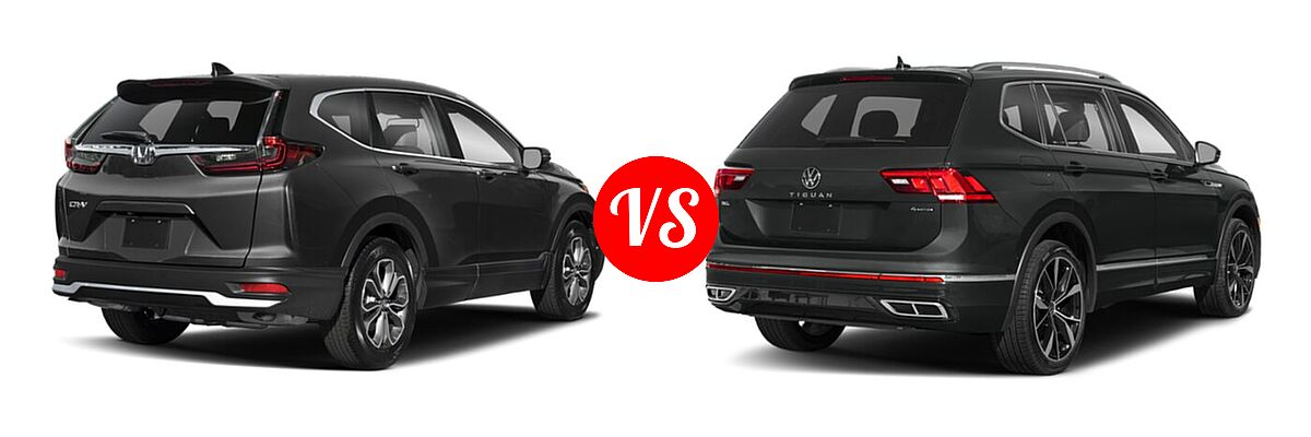 2022 Honda CR-V SUV EX-L vs. 2022 Volkswagen Tiguan SUV SEL R-Line - Rear Right Comparison