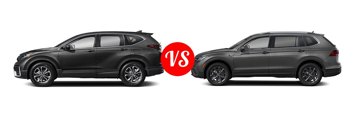 2022 Honda CR-V SUV EX-L vs. 2022 Volkswagen Tiguan SUV SE - Side Comparison