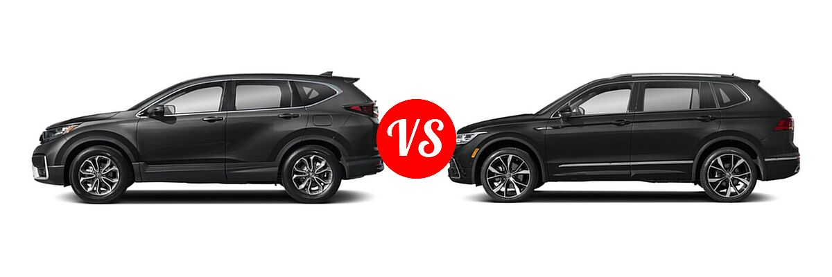 2022 Honda CR-V SUV EX-L vs. 2022 Volkswagen Tiguan SUV SEL R-Line - Side Comparison