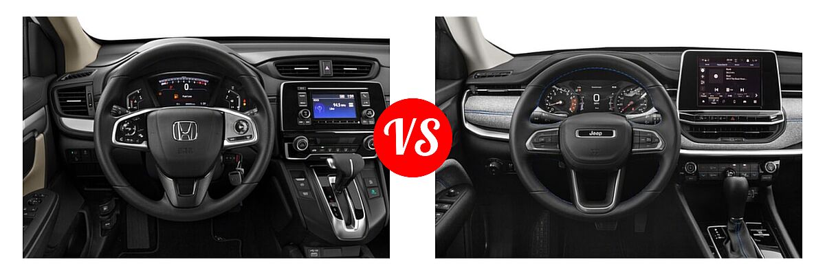 2022 Honda CR-V SUV LX vs. 2022 Jeep Compass SUV (RED) Edition / High Altitude / Latitude / Latitude Lux / Limited / Sport / Trailhawk - Dashboard Comparison