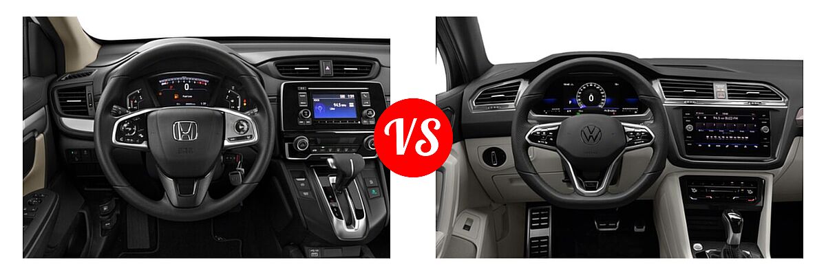 2022 Honda CR-V SUV LX vs. 2022 Volkswagen Tiguan SUV SE R-Line Black - Dashboard Comparison