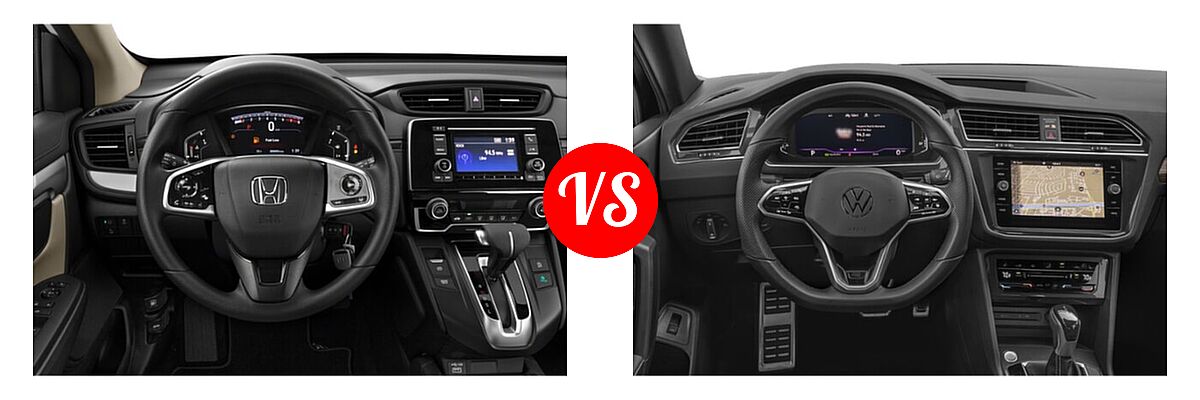 2022 Honda CR-V SUV LX vs. 2022 Volkswagen Tiguan SUV SEL R-Line - Dashboard Comparison