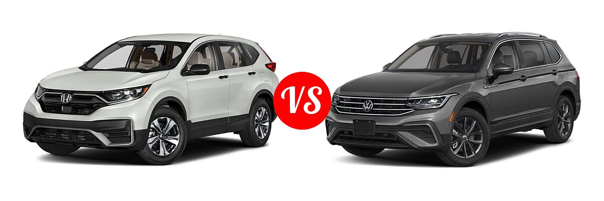2022 Honda CR-V SUV LX vs. 2022 Volkswagen Tiguan SUV SE - Front Left Comparison